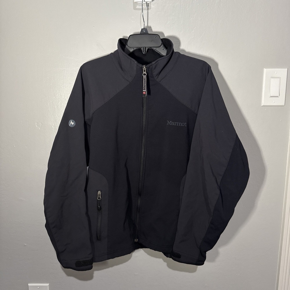 Marmot Mens Gore Windstopper Softshell Jacket Black & Gray Full Zip Medium M